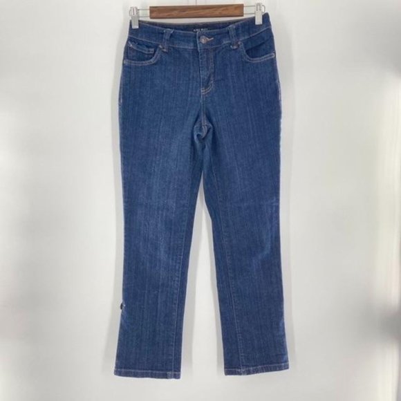 Nine West East End Capri Jeans Midrise Roll Tab 2 - Picture 4 of 11